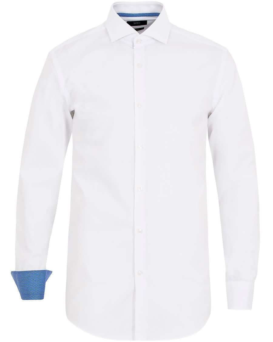 boss jery slim fit contrast shirt white På Salg Nettside 63119